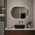 Pill Oval 900mm x 600mm Frontlit LED Mirrored Shaving Cabinet, Matte Black