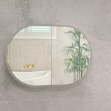 Pill Oval 900mm x 600mm Frontlit LED Mirrored Shaving Cabinet, Matte White