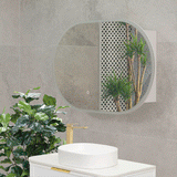Pill Oval 900mm x 600mm Frontlit LED Mirrored Shaving Cabinet, Matte White