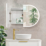 Pill Oval 900mm x 600mm Frontlit LED Mirrored Shaving Cabinet, Matte White