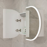 Pill Oval 900mm x 600mm Frontlit LED Mirrored Shaving Cabinet, Matte White