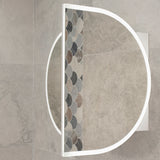 Pill Oval 900mm x 600mm Frontlit LED Mirrored Shaving Cabinet, Matte White