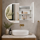 Pill Oval 900mm x 600mm Frontlit LED Mirrored Shaving Cabinet, Matte White