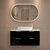 Pill Oval 1200mm x 750mm Frontlit LED Mirrored Shaving Cabinet, Matte Black