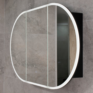 Pill Oval 1200mm x 750mm Frontlit LED Mirrored Shaving Cabinet, Matte Black