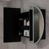 Pill Oval 1200mm x 750mm Frontlit LED Mirrored Shaving Cabinet, Matte Black