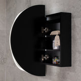 Pill Oval 1200mm x 750mm Frontlit LED Mirrored Shaving Cabinet, Matte Black