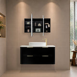 Pill Oval 1200mm x 750mm Frontlit LED Mirrored Shaving Cabinet, Matte Black