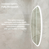 Pill Oval 1200mm x 750mm Frontlit LED Mirrored Shaving Cabinet, Matte White