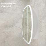 Pill Oval 1200mm x 750mm Frontlit LED Mirrored Shaving Cabinet, Matte White