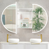 Pill Oval 1200mm x 750mm Frontlit LED Mirrored Shaving Cabinet, Matte White