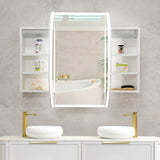 Pill Oval 1200mm x 750mm Frontlit LED Mirrored Shaving Cabinet, Matte White