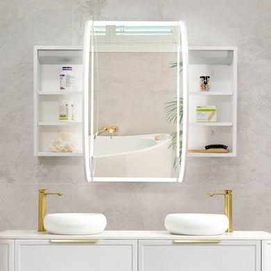 Pill Oval 1200mm x 750mm Frontlit LED Mirrored Shaving Cabinet, Matte White
