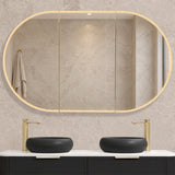 Pill Oval 1500mm x 900mm Frontlit LED Mirrored Shaving Cabinet, Matte Black