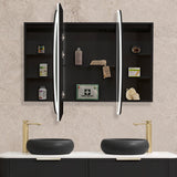 Pill Oval 1500mm x 900mm Frontlit LED Mirrored Shaving Cabinet, Matte Black