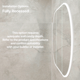 Pill Oval 1500mm x 900mm Frontlit LED Mirrored Shaving Cabinet, Matte White