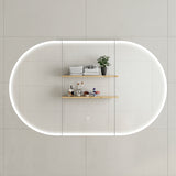 Pill Oval 1500mm x 900mm Frontlit LED Mirrored Shaving Cabinet, Matte White