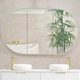 Pill Oval 1500mm x 900mm Frontlit LED Mirrored Shaving Cabinet, Matte White