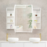 Pill Oval 1500mm x 900mm Frontlit LED Mirrored Shaving Cabinet, Matte White