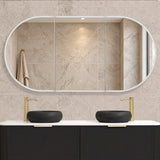Pill Oval 1800mm x 900mm Frontlit LED Mirrored Shaving Cabinet, Matte Black