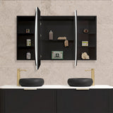 Pill Oval 1800mm x 900mm Frontlit LED Mirrored Shaving Cabinet, Matte Black