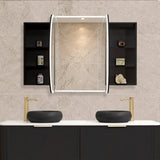 Pill Oval 1800mm x 900mm Frontlit LED Mirrored Shaving Cabinet, Matte Black