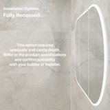 Pill Oval 1800mm x 900mm Frontlit LED Mirrored Shaving Cabinet, Matte White