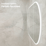 Pill Oval 1800mm x 900mm Frontlit LED Mirrored Shaving Cabinet, Matte White