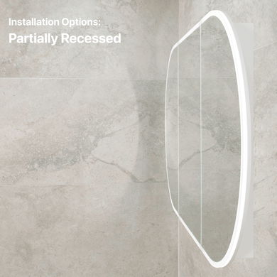 Pill Oval 1800mm x 900mm Frontlit LED Mirrored Shaving Cabinet, Matte White