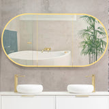 Pill Oval 1800mm x 900mm Frontlit LED Mirrored Shaving Cabinet, Matte White