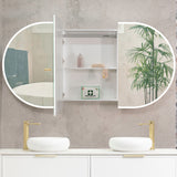 Pill Oval 1800mm x 900mm Frontlit LED Mirrored Shaving Cabinet, Matte White
