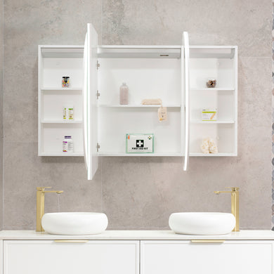 Pill Oval 1800mm x 900mm Frontlit LED Mirrored Shaving Cabinet, Matte White