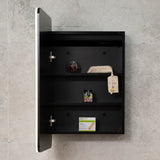 Retti Rectangular 450mm x 750mm Frontlit LED Mirrored Shaving Cabinet, Matte Black