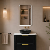Retti Rectangular 450mm x 750mm Frontlit LED Mirrored Shaving Cabinet, Matte Black