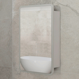 Retti Rectangular 450mm x 750mm Frontlit LED Mirrored Shaving Cabinet, Matte White
