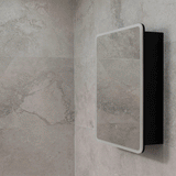 Retti Rectangular 600mm x 750mm Frontlit LED Mirrored Shaving Cabinet, Matte Black