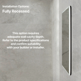 Retti Rectangular 600mm x 750mm Frontlit LED Mirrored Shaving Cabinet, Matte Black