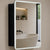 Retti Rectangular 600mm x 750mm Frontlit LED Mirrored Shaving Cabinet, Matte Black