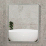 Retti Rectangular 600mm x 750mm Frontlit LED Mirrored Shaving Cabinet, Matte White