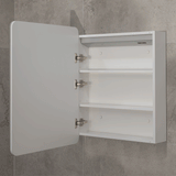 Retti Rectangular 600mm x 750mm Frontlit LED Mirrored Shaving Cabinet, Matte White