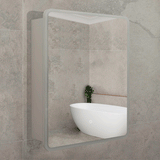 Retti Rectangular 600mm x 750mm Frontlit LED Mirrored Shaving Cabinet, Matte White