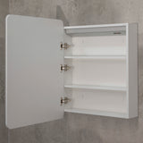 Retti Rectangular 600mm x 750mm Frontlit LED Mirrored Shaving Cabinet, Matte White