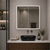 Retti Rectangular 750mm x 750mm Frontlit LED Mirrored Shaving Cabinet, Matte Black