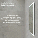 Retti Rectangular 750mm x 750mm Frontlit LED Mirrored Shaving Cabinet, Matte Black