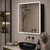 Retti Rectangular 750mm x 750mm Frontlit LED Mirrored Shaving Cabinet, Matte Black