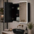 Retti Rectangular 750mm x 750mm Frontlit LED Mirrored Shaving Cabinet, Matte Black
