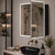 Retti Rectangular 750mm x 750mm Frontlit LED Mirrored Shaving Cabinet, Matte Black