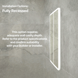 Retti Rectangular 750mm x 750mm Frontlit LED Mirrored Shaving Cabinet, Matte White
