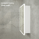 Retti Rectangular 750mm x 750mm Frontlit LED Mirrored Shaving Cabinet, Matte White