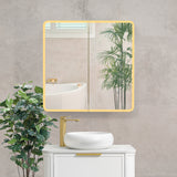 Retti Rectangular 750mm x 750mm Frontlit LED Mirrored Shaving Cabinet, Matte White